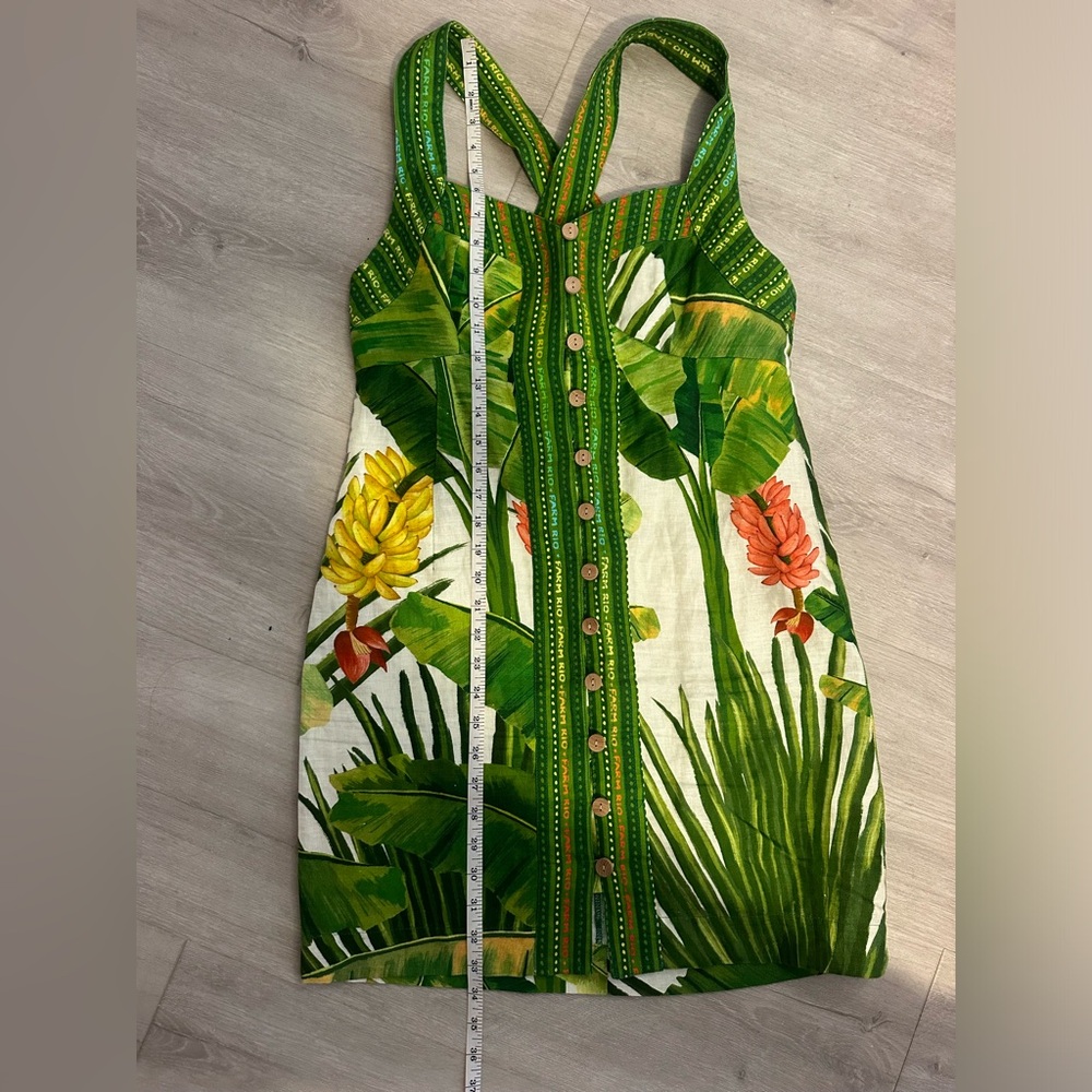 FARM Rio Fresh Forest Scarf Button Down Mini Dres Size M - Picture 10 of 10